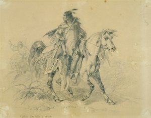 घोड़े पर सवार ब्लैकफीट योद्धा warrior द्वारा कार्ल बॉडर