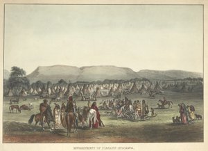 पीकैन भारतीयों का प्रदर्शन, पब। 1842 द्वारा कार्ल बॉडर