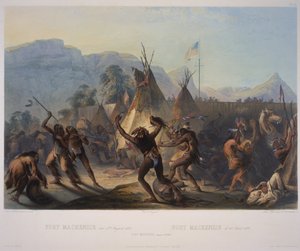 फोर्ट मैकेंजी, 28 अगस्त 1833, 1842 (जलीय) में प्रकाशित मंचू und हुरलिमान द्वारा उत्कीर्ण द्वारा कार्ल बॉडर