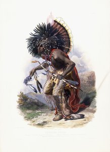 पेह्रस्का-रुहपा, मोएनाइट्री वॉरियर इन द कॉस्ट्यूम ऑफ़ द डॉग डेंस 1840 द्वारा कार्ल बॉडर