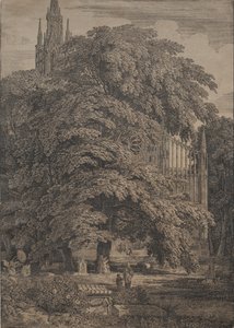 ओक्स, 1810 के बीच गोथिक चर्च। द्वारा कार्ल फ्रेडरिक शिन्केल