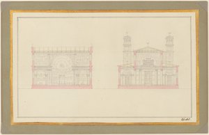 बर्लिन के लिए क्रॉसिंग का खंड और कैथेड्रल का पश्चिमी छोर द्वारा कार्ल फ्रेडरिक शिन्केल