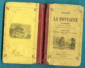 Fables de la Fontaine की एक पुस्तक का कवर कार्ल गिरारडेट, मैम इन टूर्स द्वारा सचित्र