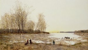एक बाढ़ वाली लैंडस्केप लैंडस्केप, c.1875-80 (कैनवास पर तेल) द्वारा कार्ल हेफ़नर