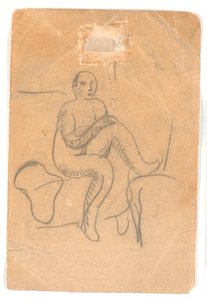 बैठी हुई, नग्न महिला