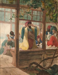 एक नाई की दुकान, ca. 1849 द्वारा कार्ल पावलोविच ब्रायलोव