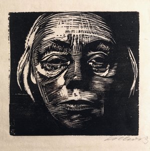 पूर्ण-चेहरा आत्म-चित्र; सामने से स्व-चित्र, 1923 द्वारा कैथ कोलविट्ज़