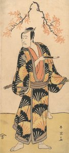 द एक्टर इचिकावा कोमाज़ो II होल्डिंग ए स्मोकिंग पाइप, 1762-1819।