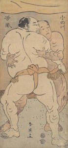 दो प्रसिद्ध पहलवान ओनोगावा और तनिकसे, सीए। 1795.