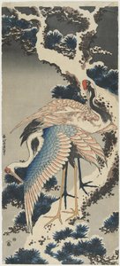 पाइन पर क्रेन, सी। 1834 द्वारा Katsushika Hokusai