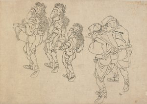 द लायन डांस, 18 वीं सदी के अंत में 19 वीं सदी की शुरुआत में। द्वारा कत्सुशिका होकुसाई