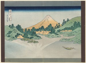 माउंट के तीस-छः दृश्य। फ़ूजी: काई प्रांत में मिसाका झील की सतह, 1830 की शुरुआत में। द्वारा Katsushika Hokusai