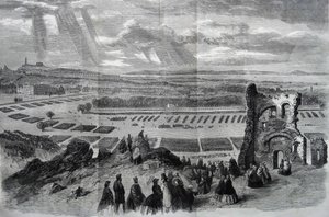 1860 में राइफल वॉलंटियर्स की महामहिम द्वारा समीक्षा