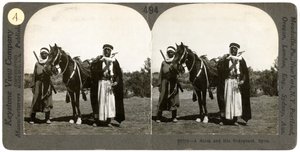 एक शेख और उनके अंगरक्षक, सीरिया, 1900s। द्वारा कीस्टोन व्यू कंपनी