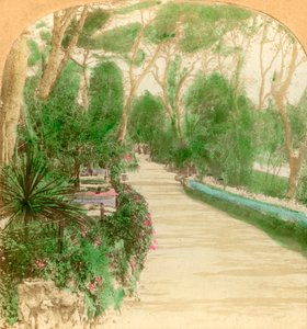 प्रोमेनेड, अल्मेडा गार्डन, रॉक ऑफ जिब्राल्टर, 1896। द्वारा कीस्टोन व्यू कंपनी