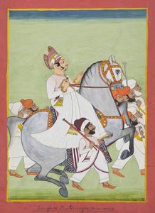सिंहजी मोतीराम जी का घुड़सवार चित्र, 1802-58 द्वारा किरीटजी भक