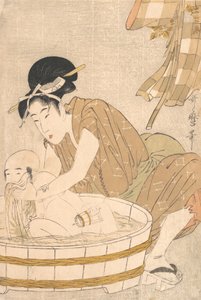 बाथटाइम ग्योजुई, सीए 1801। द्वारा किटगावा उतामारो