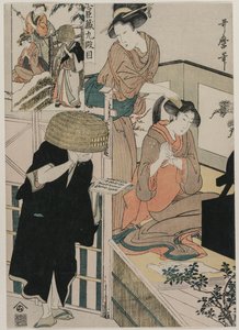 चुशिंगुरा: द स्टोरहाउस ऑफ़ लॉयल्टी का अधिनियम IX, 1790 के दशक के अंत में। द्वारा किटगावा उतामारो