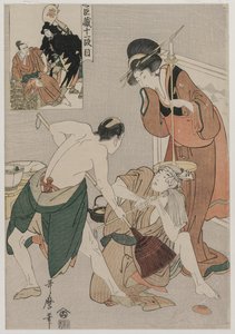 चुशिंगुरा: द स्टोरहाउस ऑफ़ लॉयल्टी के एक्ट इलेवन, 1790 के अंत में। द्वारा किटगावा उतामारो
