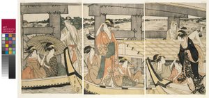 ऊपर और नीचे Ryogoku ब्रिज द्वारा किटगावा उतामारो