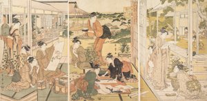 द फोर अचीवमेंट्स किनकिशोगा, सीए। 1788-90। द्वारा किटगावा उतामारो