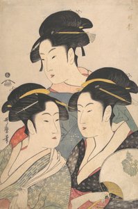 क्वान्सी काल की तीन सुंदरियाँ, सीए। 1791. द्वारा किटगावा उतामारो
