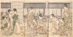 तीन नशे में वेश्याएं, 1790। द्वारा किटगावा उतामारो