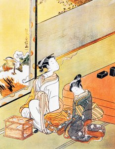 महिला धूम्रपान पाइप, ukiyo-e कला प्रिंट, टोसा स्कूल, वुडकट, जापानी सभ्यता, ईदो अवधि द्वारा किटगावा उतामारो