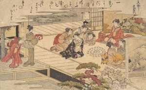 गोले के साथ एक खेल खेलती महिलाएं, 1790। द्वारा किटगावा उतामारो