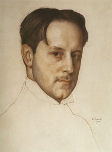 कलाकार मस्टीस्लाव डोबज़िन्स्की का चित्र 1875-1957, 1910। द्वारा कॉन्स्टेंटिन आंद्रेयेविच सोमोव