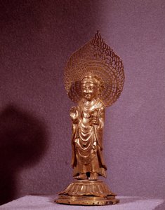 कला कोरीन: बुद्ध अमिताभ का प्रतिनिधित्व, सोने की मूर्ति। सिला अवधि। 7वीं-8वीं सदी। कोरिया का राष्ट्रीय संग्रहालय द्वारा कोरियाई स्कूल