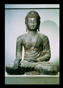 चुंगुंग-नी (लोहे) से बैठा शाक्यमुनि बुद्ध द्वारा कोरियाई स्कूल