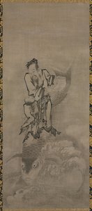 Daoist Immortals के साथ होतेई, 1600 के दशक के अंत में 1700 के दशक की शुरुआत में। द्वारा क्यूसेकी टोमोनोबु