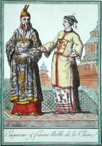 जूल्स ग्रासेट डी सेंट-सौवेर (1757-1810) 1796 (रंग उत्कीर्णन) द्वारा एक पोशाक अध्ययन से एक चीनी सम्राट और महान महिला