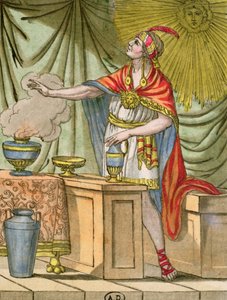 सेंट-सौवेउर (1757-1810) के जूलस गसेट द्वारा &39;पेरूज एनसाइक्लोपीडिया ऑफ ट्रैवल्स&39; से प्राचीन पेरू प्रीस्ट