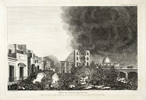 टोरो डेल ग्रीको का दृश्य: वेसुवियस के विस्फोट के बाद 8 वें दिन लिया गया, 15 जून 1794, 1822 (उत्कीर्णन और नक़्क़ाशी) द्वारा लेडी एच। फिजराल्ड़