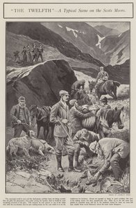 "द ट्वेल्थ" - स्कॉट्स मूर्स (लिथो) पर एक विशिष्ट दृश्य द्वारा लैंसलॉट स्पीड