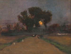 सूरज की स्थापना के साथ लैंडस्केप, 1890-1900 द्वारा लास्ज़लो मेद्यांसज़स्की