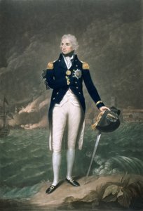 सर होरैटो नेल्सन, केबी, रियर एडमिरल ऑफ द ब्लू, विलियम एस। बरनार्ड (1774-1849) द्वारा उत्कीर्ण और प्रकाशित, पब 1798 (रंगीन लिथो)