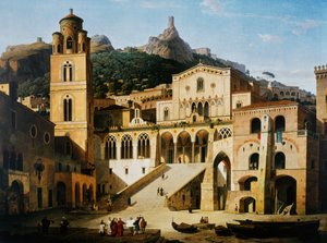 Amalfi . के कैथेड्रल के सामने स्क्वायर