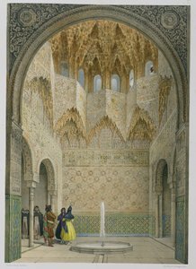 द हॉल ऑफ़ द एबेंकेरेज्स, अलहम्ब्रा, ग्रेनाडा, 1853 (रंगीन लिथो)
