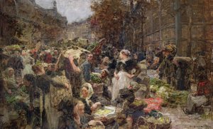 Les Halles, पेरिस के होटल डे विले में सैलून डेसट्रेस के लिए एक पेंटिंग के लिए अध्ययन, 1889 में कमीशन किया गया