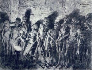 सेंट माइकल टॉवर, बोर्डो, 1885 (पोस्ट पर चारकोल) से ममियों की तिजोरी, या कंकाल द्वारा लियोन ऑगस्टिन लेर्मिटेट