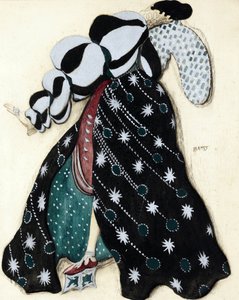 आर. स्ट्रॉस - बकस्ट, लियोन (1866-1924) - 1914 - वाटरकलर, कागज पर गौचे - 33x28 - निजी संग्रह द्वारा बैले ""ला लीजेंड डे जोसेफ"" के लिए पोशाक डिजाइन द्वारा लियोन बक्स्तो