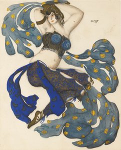 Odalisque। एन। रिमस्की-कोर्साकोव द्वारा बैले शेहर्ज़ादे के लिए पोशाक डिजाइन द्वारा लियोन बक्स्तो