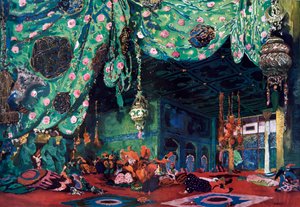 बैले शेहेरज़ादे के लिए सेट डिज़ाइन, c1913