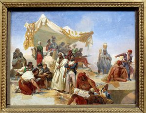 मिस्र का अभियान (1798-1801): "" नेपोलियन बोनापार्ट (1769-1821) के आदेश के तहत मिस्र का अभियान"" लियोन कॉगनेट द्वारा पेंटिंग (1794-1880) 19 वीं शताब्दी
