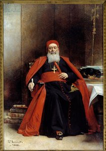 चार्ल्स लैविगेरी (1825-1892) के पैर में पोर्ट्रेट अल्जीयर्स के आर्केवेक, अफ्रीका के कार्डिनल प्राइमेट लियोन जोसेफ बोनट (1833-1922) 1888 सन द्वारा पेंटिंग। 2,39 x 1,64 वर्ग मीटर द्वारा लियोन जोसेफ फ्लोरेंटिन बोनट