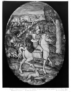 शिकार, चित्र हेनरी II (1519-59) और डायने डे पोइटियर्स (1499-1566) (तामचीनी) होने का अनुमान