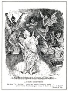 गठबंधन सरकार के Fairy गुड फेयरी ’लॉयड जॉर्ज, ब्रिटेन को यूटोपिया में बदलने की उम्मीद करते हैं, लेकिन यह दुःस्वप्न और बेरोजगारी, व्यापार मंदी, उच्च कीमतों और अशांति के शैतानों को जोड़ते हैं,
